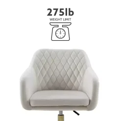 Kirklands Home Office Furniture|Cream Upholstered Tufted Swivel Office Chair Ivory