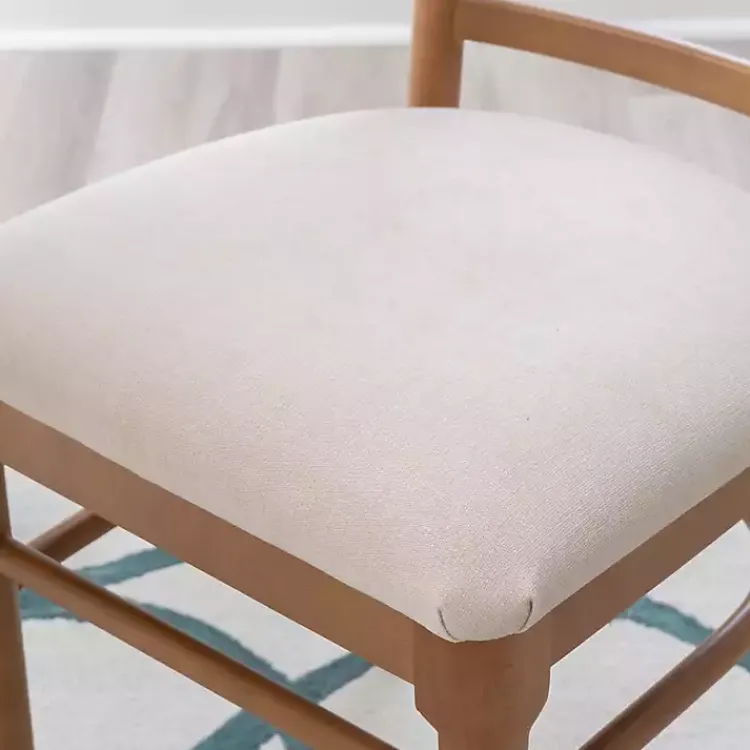 Kirklands Home Dining Chairs|Cream Upholstered Wood Dining Chairs, Set of 2 White