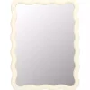 Kirklands Home Decorative Mirrors|Cream Wavy Izara Wall Mirror