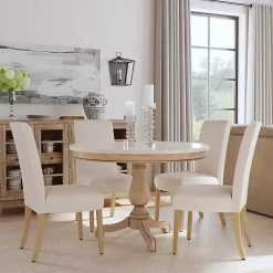 Kirklands Home Dining Chairs|Cream washed Dining Chairs, Set of 2 White