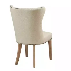 Kirklands Home Dining Chairs|Cream Wing Back Nailhead Dining Chairs, Set of 2 Ivory