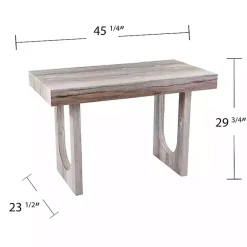 Kirklands Home Office Furniture|Cream Wood Faux Marble Desk