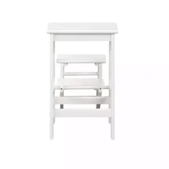 Kirklands Home Bar Stools & Counter Height Stools|Cream Wooden 3-Level Step Stool Ivory