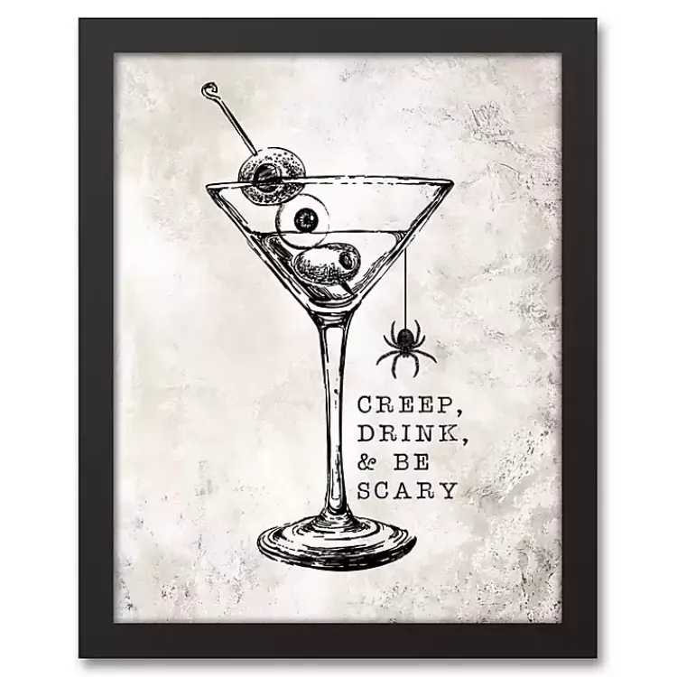 Outlet Creep Drink And Be Scary Framed Canvas Art Print Halloween