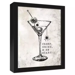 Outlet Creep Drink And Be Scary Framed Canvas Art Print Halloween