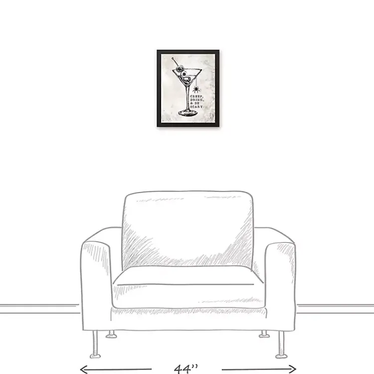 Outlet Creep Drink And Be Scary Framed Canvas Art Print Halloween