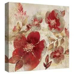 Kirklands Home Canvas Art|Crimson Petals Wrapped Canvas Art Print