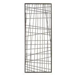 Kirklands Home Wall Plaques|Crosshatch Metal Frame Plaque Brown