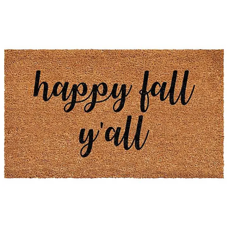 Kirklands Home Doormats|Cursive Happy Fall Y'all Coir Doormat, 24x36