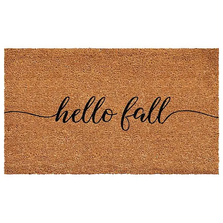Kirklands Home Doormats|Cursive Hello Fall Coir Doormat, 24x48