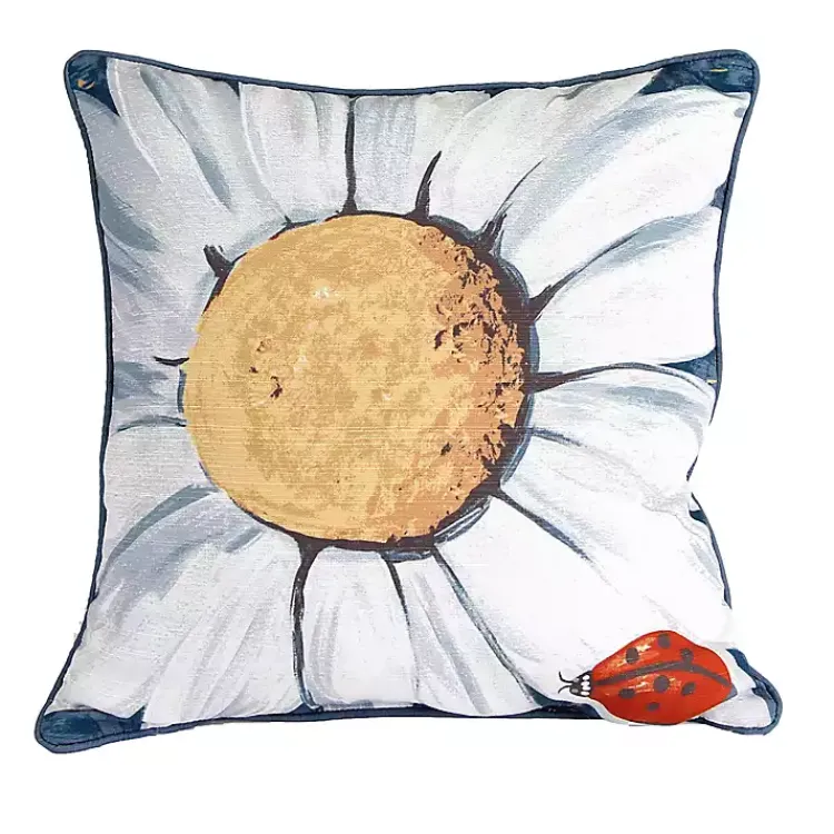 Hot Daisy and Lady Bug Pillow Pillows