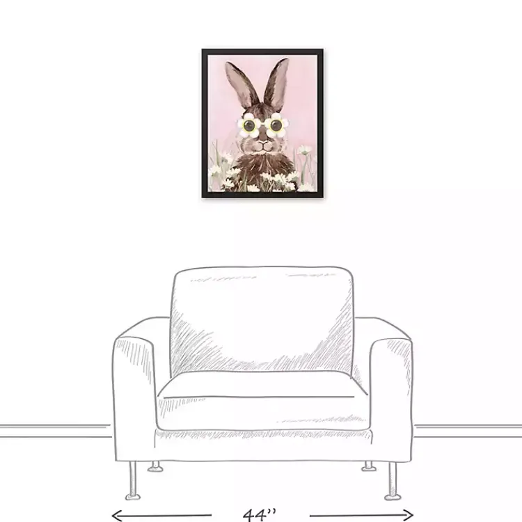 New Daisy Sunnies Bunny Framed Canvas Art Print Easter Decorations