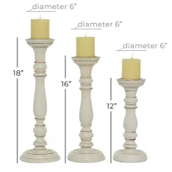 Hot Daisy White Rustic 3-pc. Candle Holder Set Candle Holders