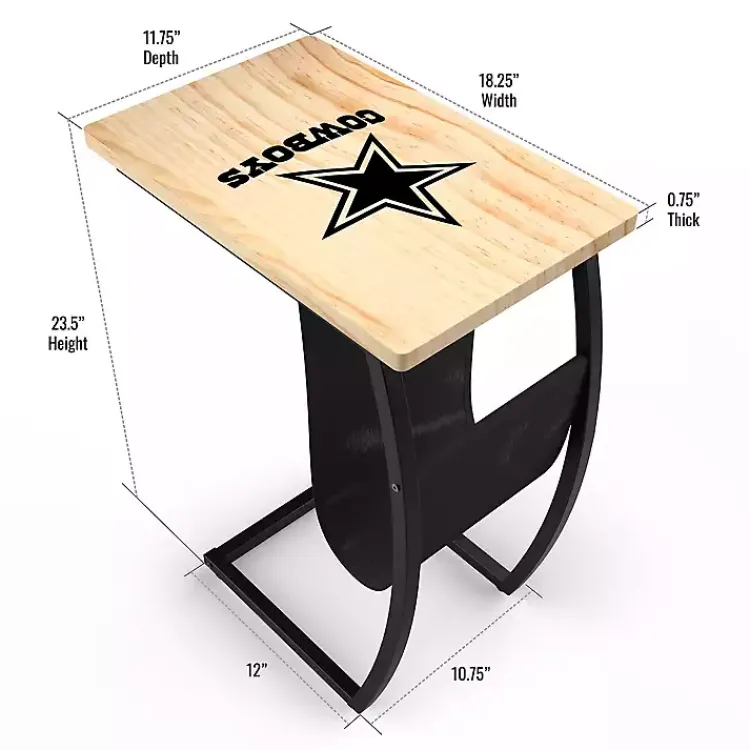 Kirklands Home Accent & End Tables|Dallas Cowboys Wood C-Table Tan