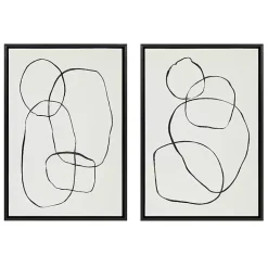 Kirklands Home Canvas Art|Dancing Circles Framed Canvas Art Prints, Set of 2