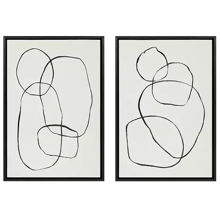 Kirklands Home Canvas Art|Dancing Circles Framed Canvas Art Prints, Set of 2