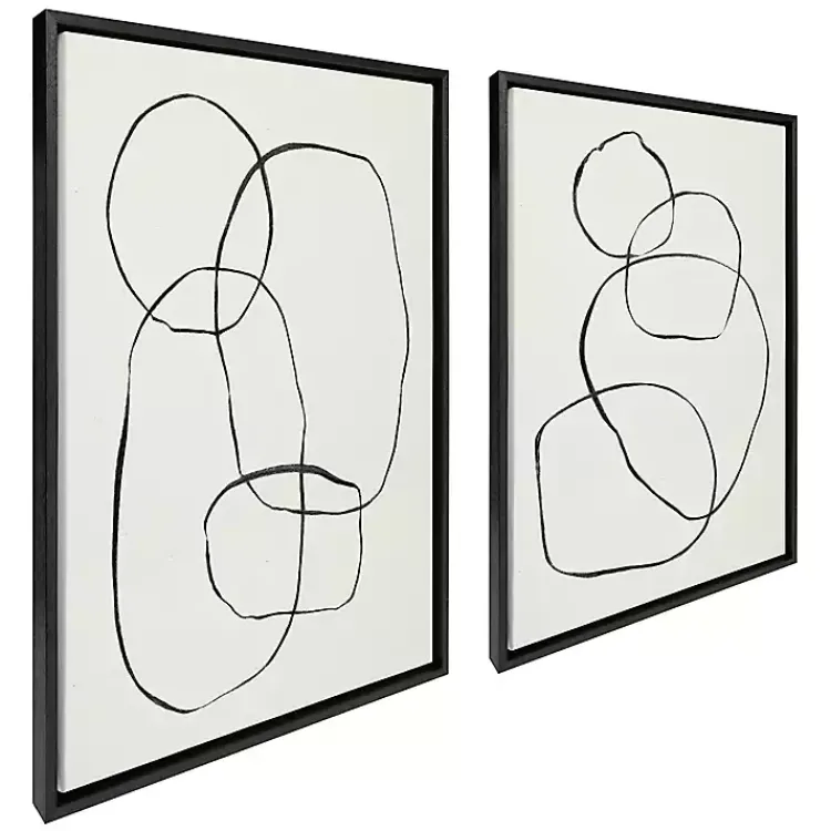 Kirklands Home Canvas Art|Dancing Circles Framed Canvas Art Prints, Set of 2