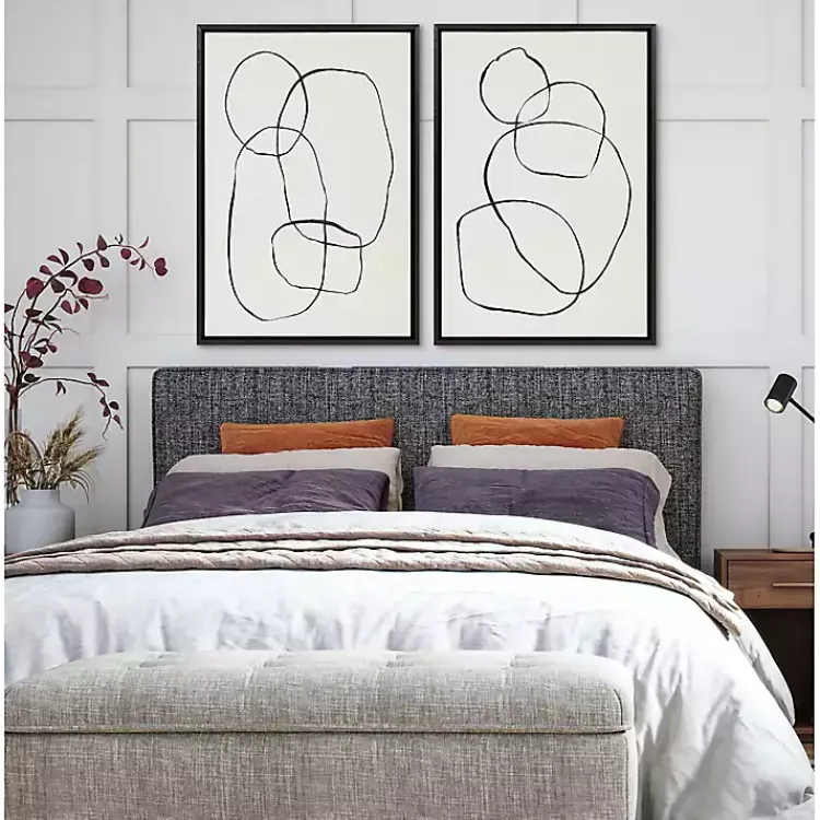 Kirklands Home Canvas Art|Dancing Circles Framed Canvas Art Prints, Set of 2