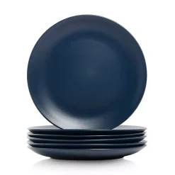 Kirklands Home Dinnerware|Dark Classic Coupe Dinner Plates, Set of 6 Blue