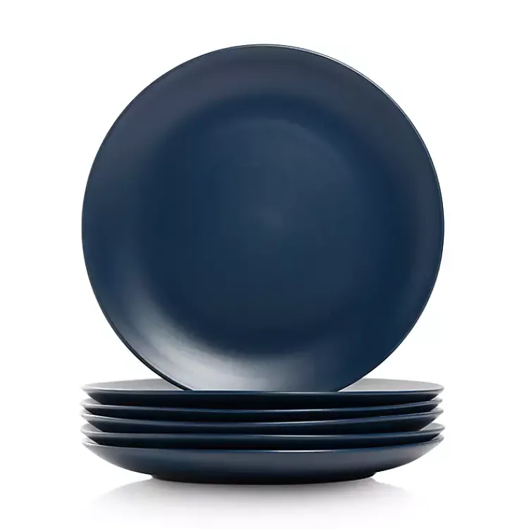 Kirklands Home Dinnerware|Dark Classic Coupe Dinner Plates, Set of 6 Blue