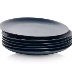 Kirklands Home Dinnerware|Dark Classic Coupe Dinner Plates, Set of 6 Blue