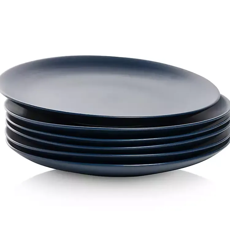 Kirklands Home Dinnerware|Dark Classic Coupe Dinner Plates, Set of 6 Blue
