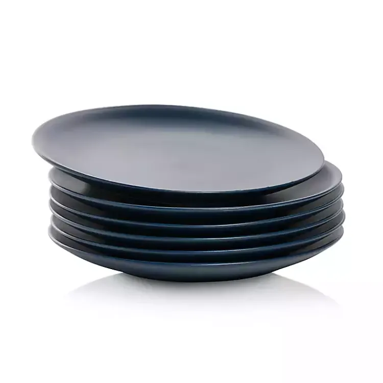 Kirklands Home Dinnerware|Dark Classic Coupe Salad Plates, Set of 6 Blue