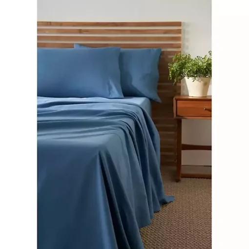 Kirklands Home Bed Sheets|Dark Microfiber 4-pc. King Sheet Set Blue