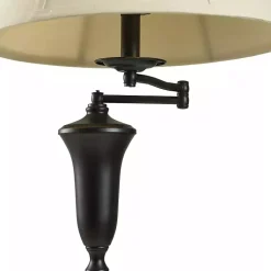 Kirklands Home Floor Lamps|Dark Bronze Madison Swing Arm Floor Lamp White