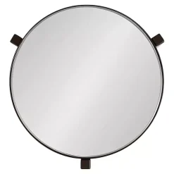 Kirklands Home Accent & End Tables|Dark Bronze Mirrored Tabletop Aguilar Drink Table Brown