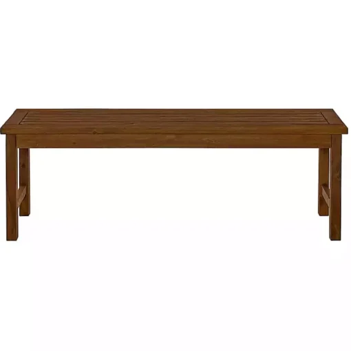 Kirklands Home Outdoor Seating|Dark Acacia Wood Outdoor Bench Brown