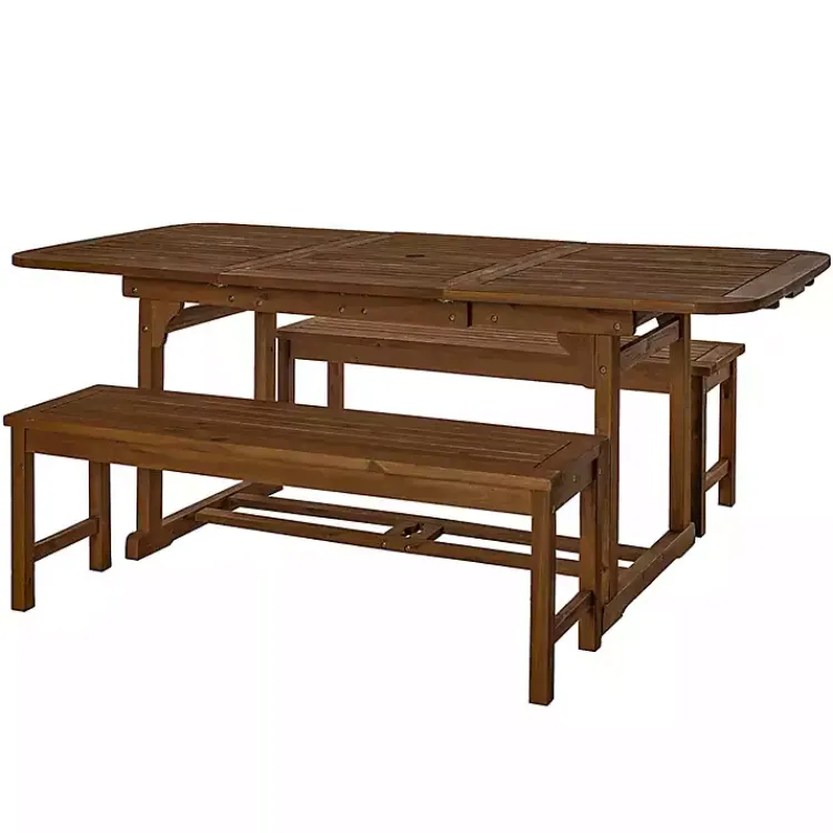 Kirklands Home Outdoor Dining|Dark Acacia Wood 3-pc. Outdoor Dining Set Brown