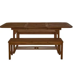 Kirklands Home Outdoor Dining|Dark Acacia Wood 3-pc. Outdoor Dining Set Brown
