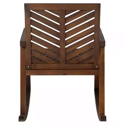 Kirklands Home Outdoor Seating|Dark Chevron Outdoor Rocking Chair Brown