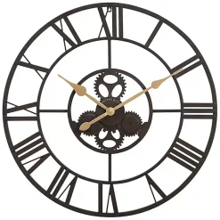 Kirklands Home Clocks|Dark Brown Rutherford Gears Wall Clock