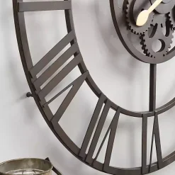 Kirklands Home Clocks|Dark Brown Rutherford Gears Wall Clock