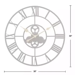 Kirklands Home Clocks|Dark Brown Rutherford Gears Wall Clock