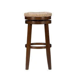 Kirklands Home Bar Stools & Counter Height Stools|Dark Seagrass Swivel Bar Stool Brown