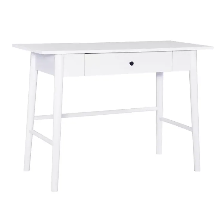 Kirklands Home Office Furniture|Dark Wood 1-Drawer Midcentury Modern Desk Brown