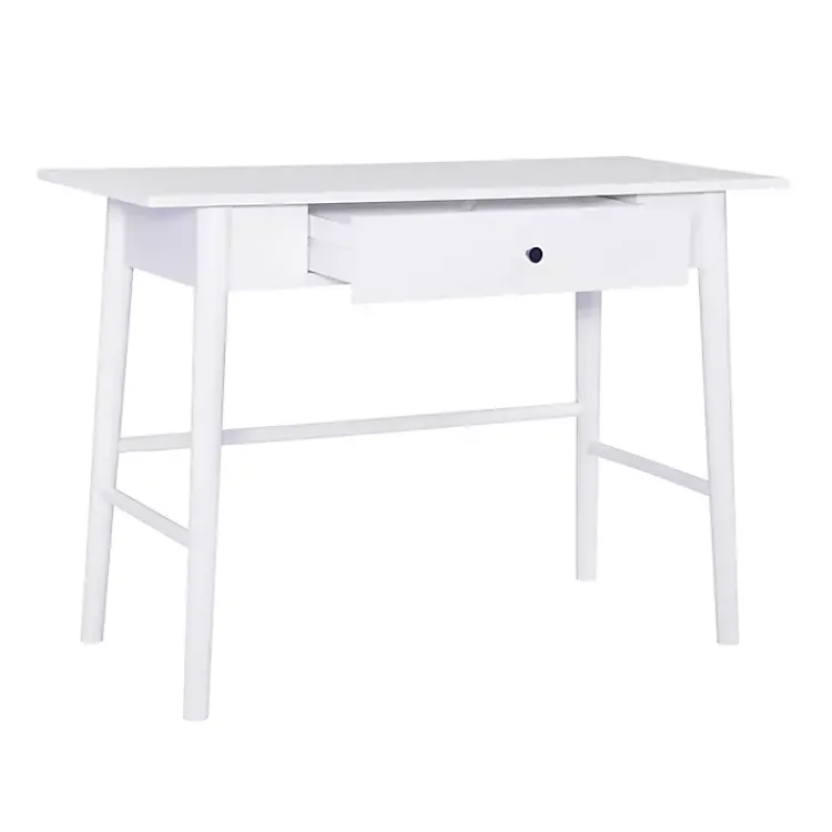 Kirklands Home Office Furniture|Dark Wood 1-Drawer Midcentury Modern Desk Brown