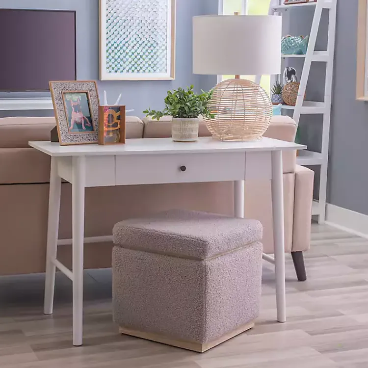 Kirklands Home Office Furniture|Dark Wood 1-Drawer Midcentury Modern Desk Brown