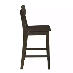 Kirklands Home Bar Stools & Counter Height Stools|Dark Wood Open Back Counter Stool Brown
