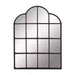 Kirklands Home Decorative Mirrors|Dark Crown Frame Windowpane Mirror