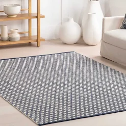 Kirklands Home Area Rugs|Dark Gray and Ivory Dainty Diamond Area Rug, 6x9