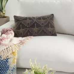 Hot Dark Beaded Deco Lumbar Pillow Pillows