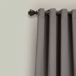 Kirklands Home Curtains & Drapes|Dark Blackout Curtain Panel Set, 95 in. Gray