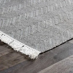 Kirklands Home Area Rugs|Dark Herringbone Pattern Area Rug, 2x3 Gray