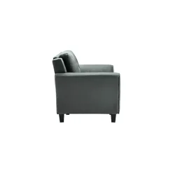 Kirklands Home Accent Chairs|Dark Kelly Microfiber Rolled Armchair Gray