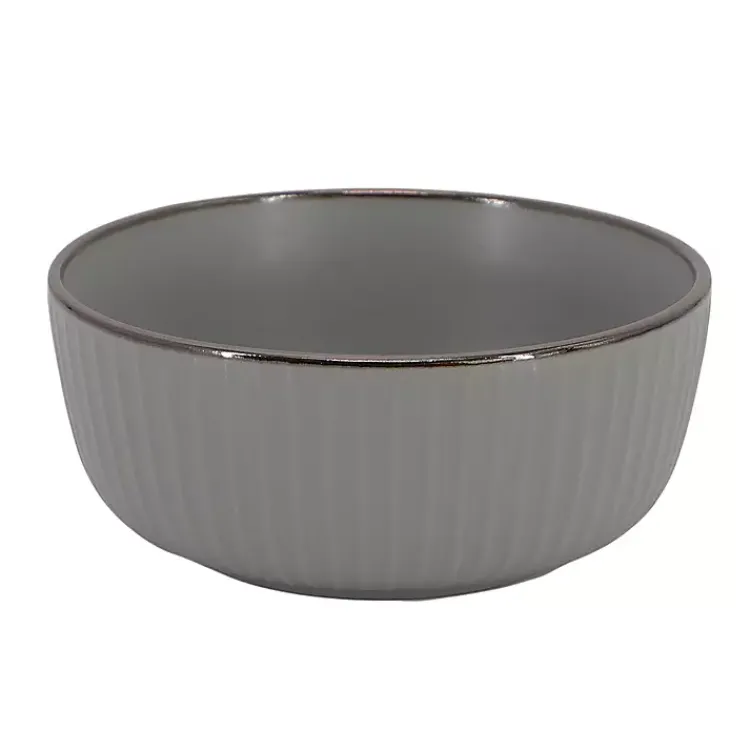 Kirklands Home Dinnerware|Dark Leo Stoneware 16-pc. Dinnerware Set Gray