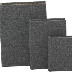 Outlet Dark Linen Book Boxes, Set of 3 Baskets & Boxes
